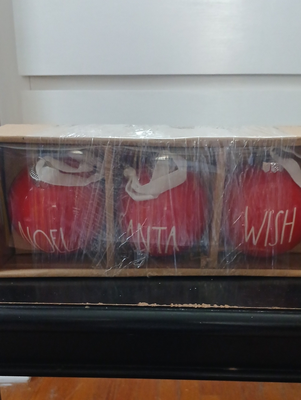 Rae Dunn Red Ceramic Bath & Body Ornament Set - Holiday Scented Trio